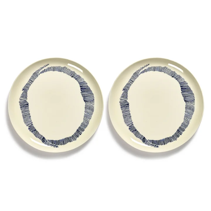 Feast Plate from Serax in the design white / blue striped
