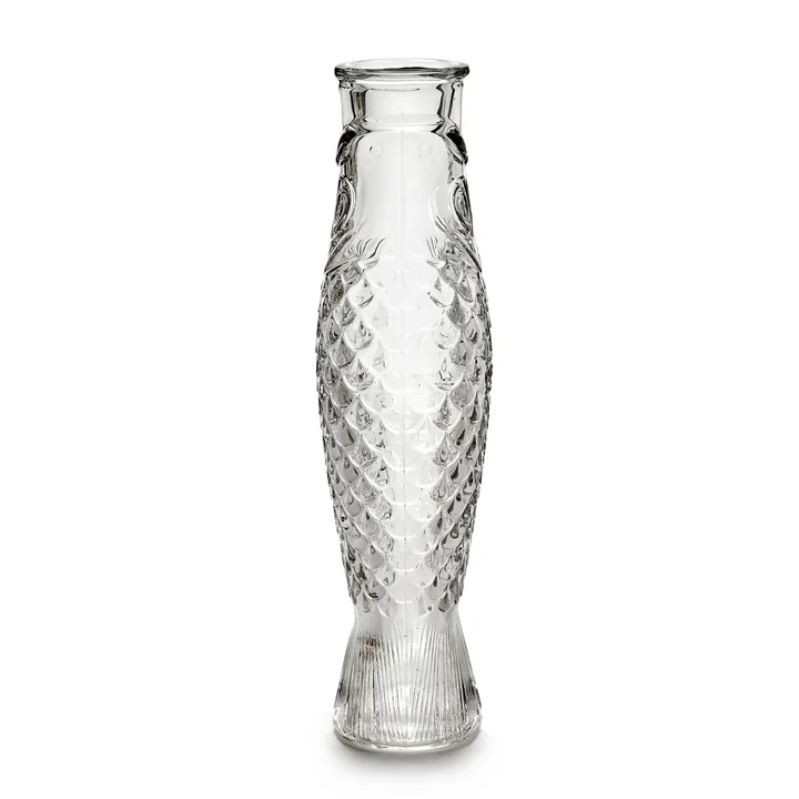 Fish & Fish Serax glass bottle in the color clear