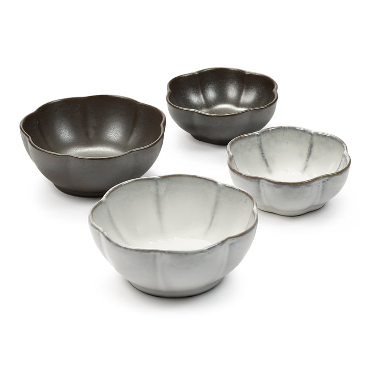 Inku Apero bowls set from Serax in the version green / white (set of 4)