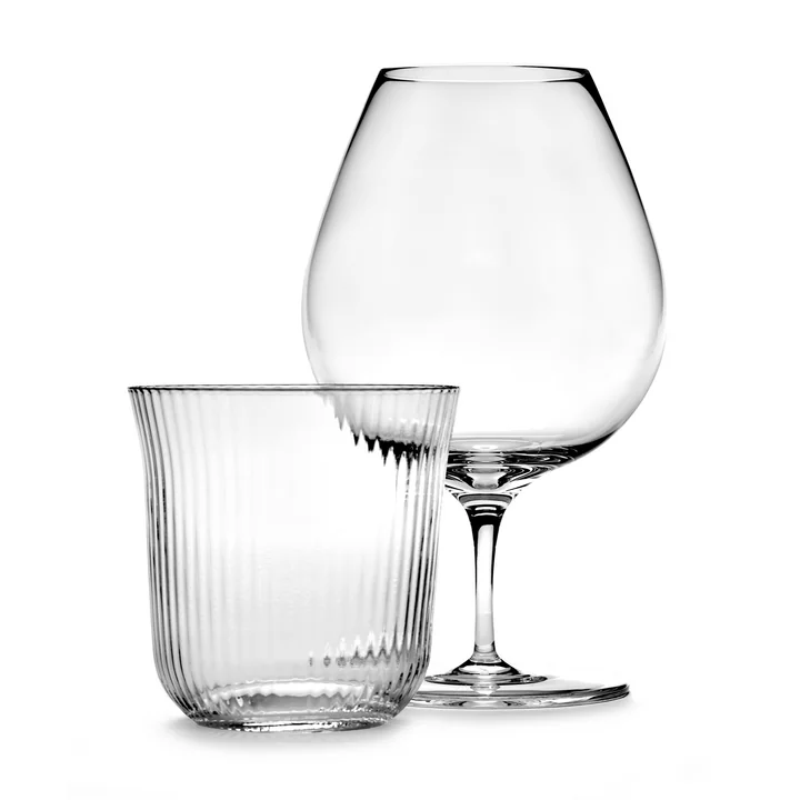 Inku Tumbler glass and white wine glass