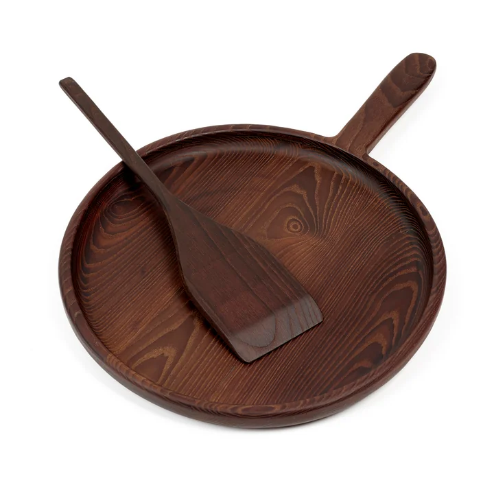 Pure Serving platter from Serax in the finish carbonized ash / dark brown