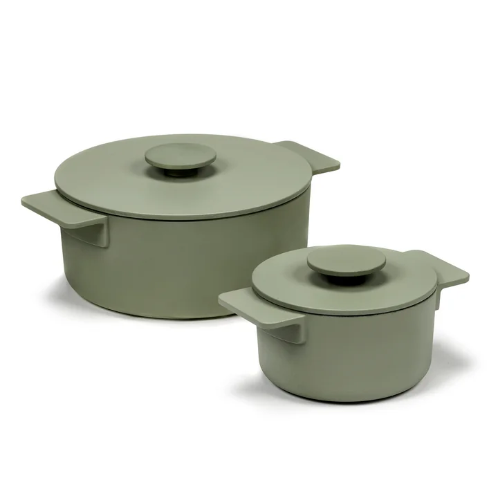 Surface Serax cast iron pot with lid in color green