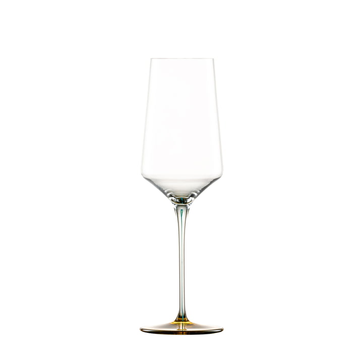 Ink Champagne glass from Zwiesel Glas in color ocher green