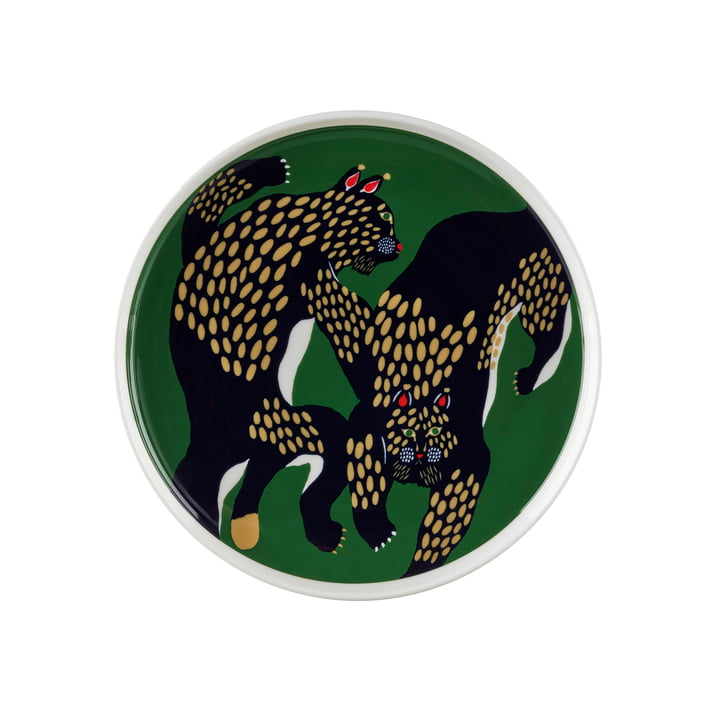 Marimekko - Oiva Ilves plate, Ø 20 cm, white / green / dark blue