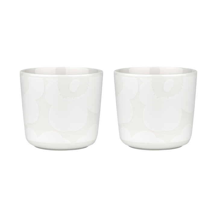 Marimekko - Oiva Unikko Mug (set of 2), 200 ml, white / off-white