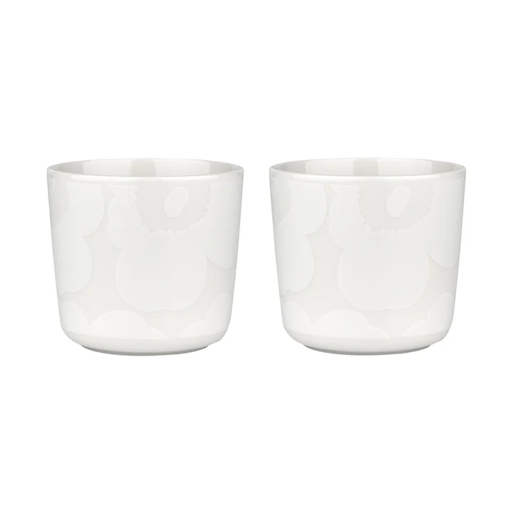 Marimekko - Oiva Unikko Mug (set of 2), 200 ml, white / off-white