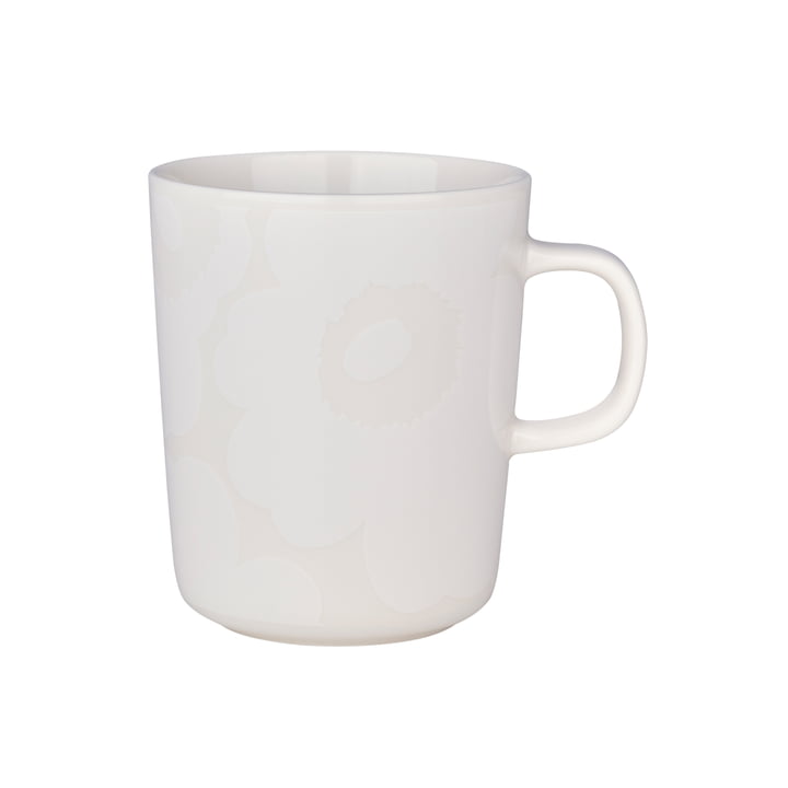Oiva Unikko Mug with handle, 250 ml, white / off-white by Marimekko