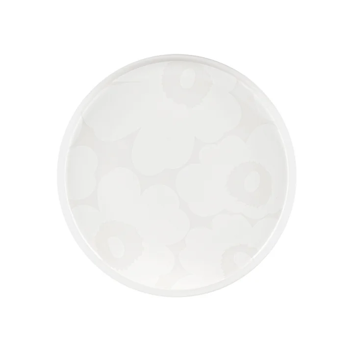 Oiva Unikko Plate Ø 20 cm, white / off-white by Marimekko
