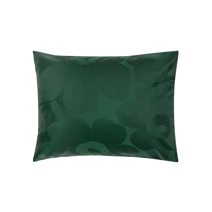 Unikko Pillowcase, 50 x 60 cm, dark green / green by Marimekko