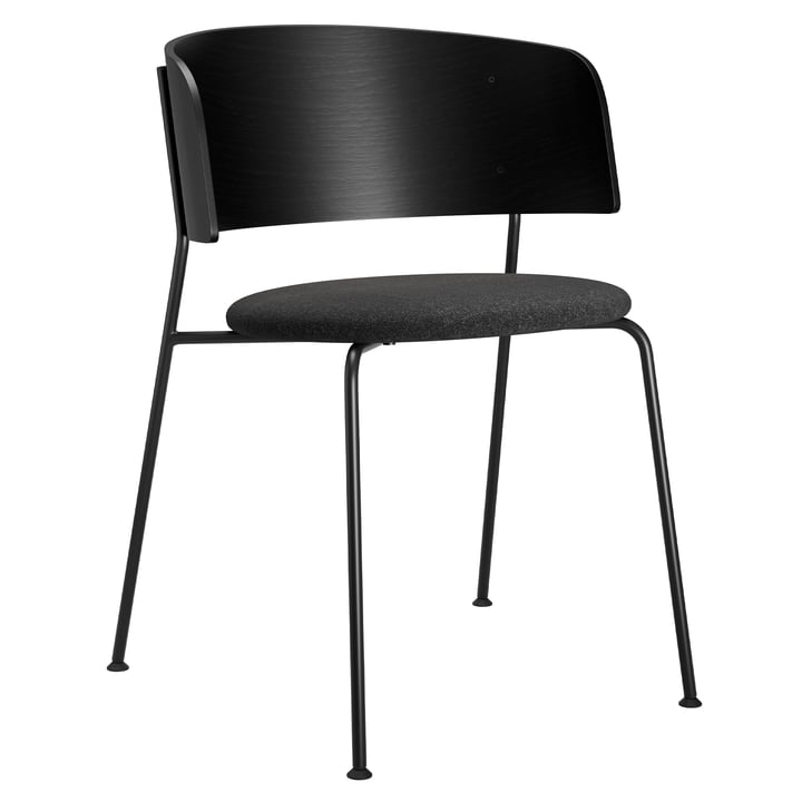 OUT Objekte unserer Tage - Wagner armchair upholstered black / oak black lacquered / Mainline Flax (MLF28 anthracite)