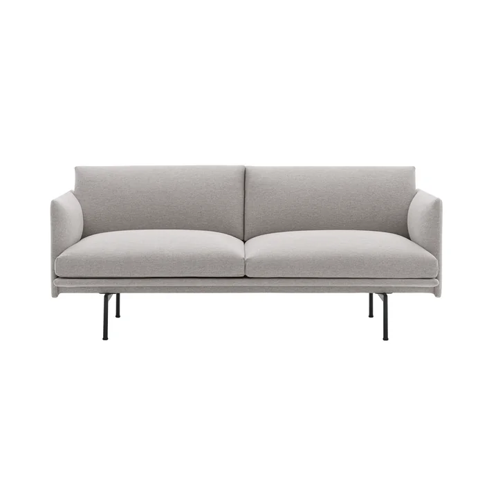 Muuto - Outline Sofa 2-seater, black / greige (Kvadrat by Sahco Clay 12)