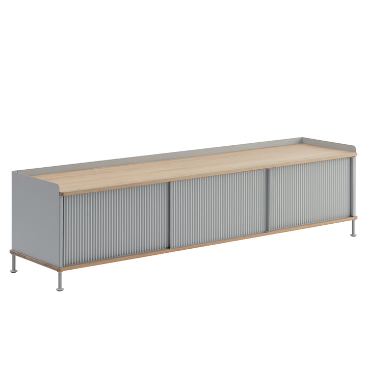 Muuto - Enfold Sideboard , 186 x 45 cm, oak / gray