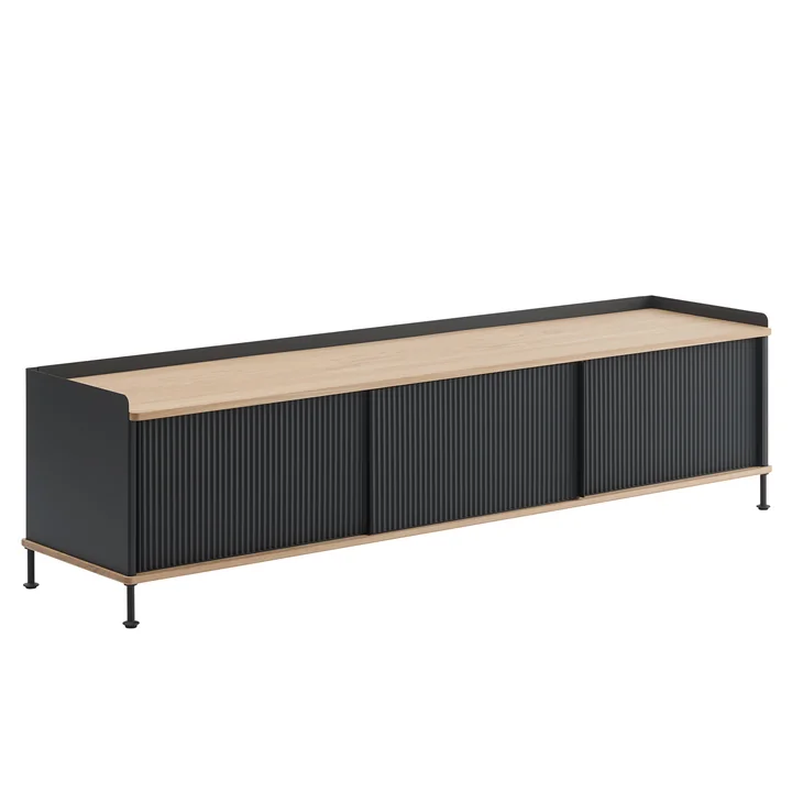 Muuto - Enfold Sideboard , 186 x 45 cm, oak / anthracite