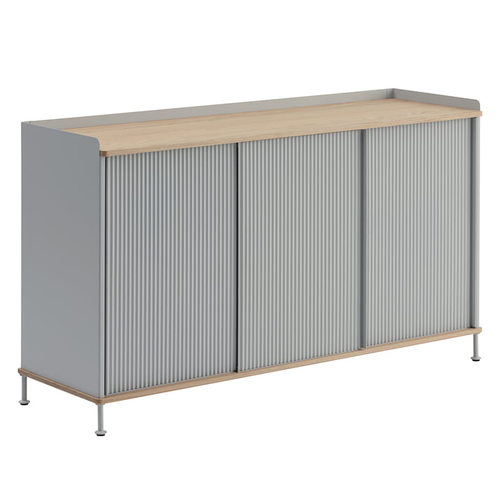 Muuto - Enfold Sideboard , 148 x 45 cm, oak / gray