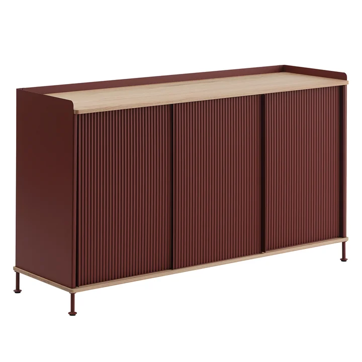 Muuto - Enfold Sideboard , 148 x 45 cm, oak / deep red