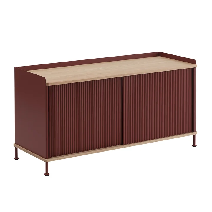Muuto - Enfold Sideboard low, oak / deep red