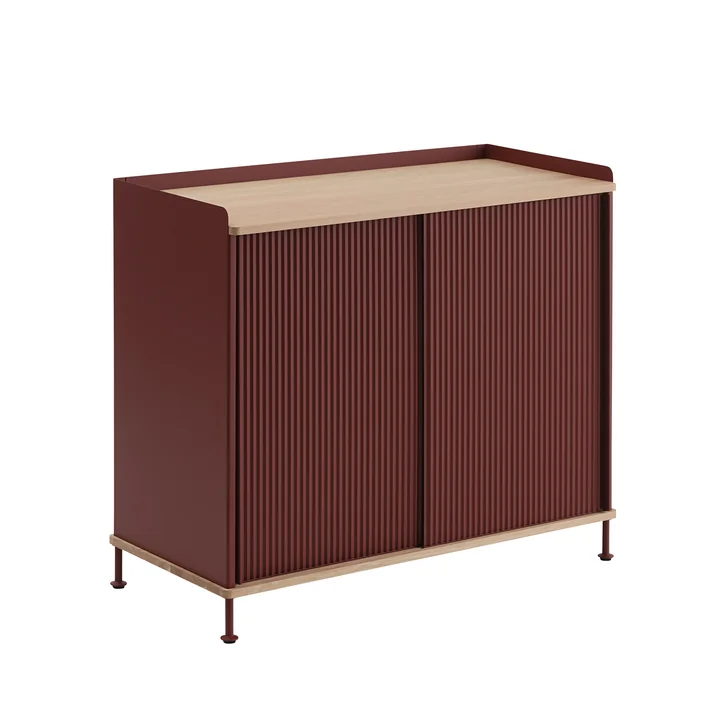 Muuto - Enfold Sideboard high, oak / deep red