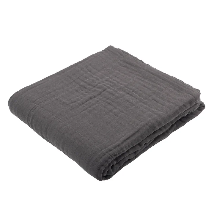6-ply soft blanket, 140 x 200 cm, dark gray from The Organic Company