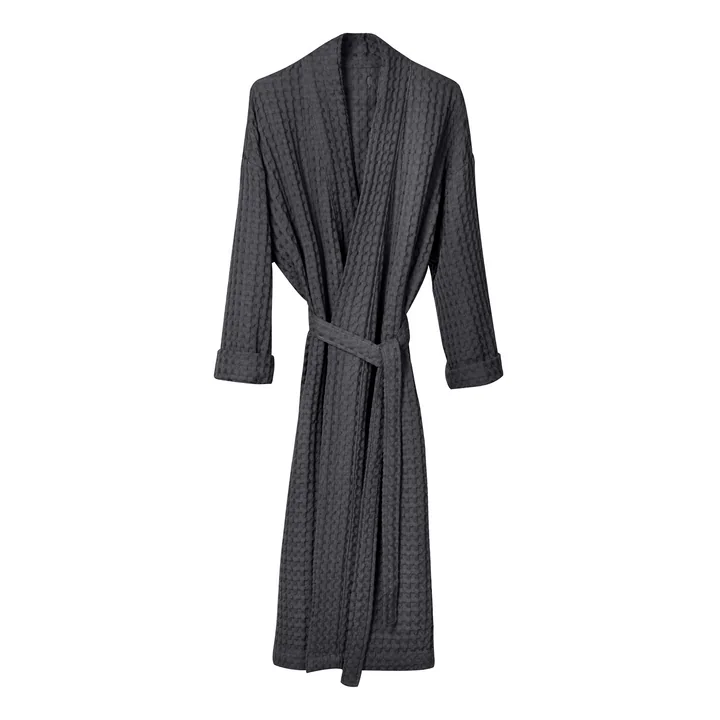 Big Waffle Bathrobe, dark gray from The Organic Company