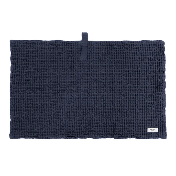 Big Waffle Bath mat, 55 x 80 cm, dark blue from The Organic Company