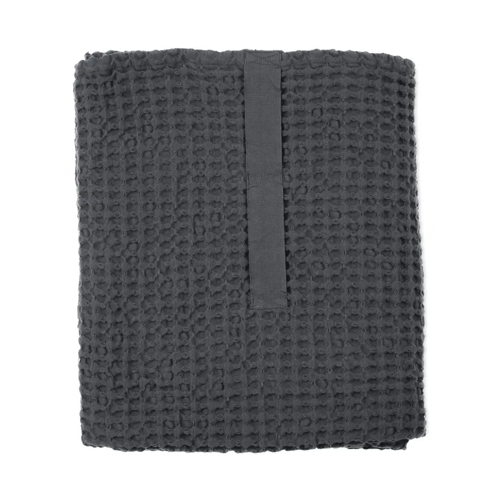Big Waffle Bath towel & Blanket, 100 x 150 cm, dark gray by The Organic Company