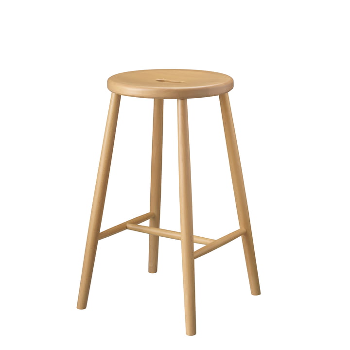 J27C Bar stool, natural beech from FDB Møbler