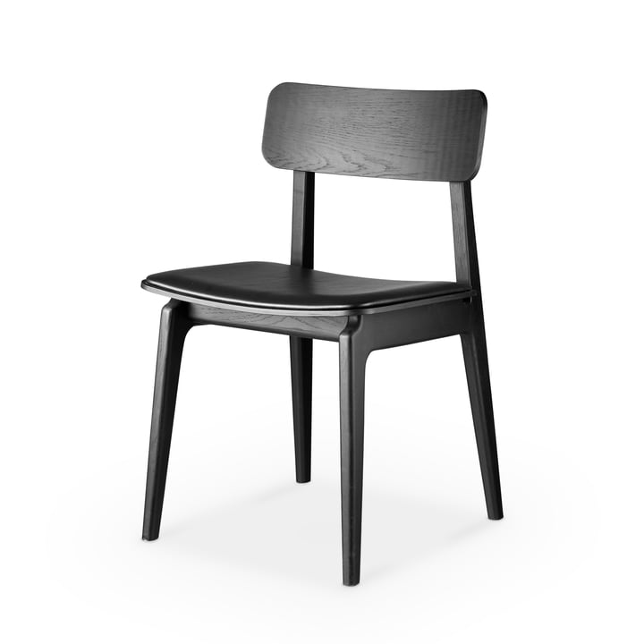FDB Møbler - J175 Åstrup Chair, black lacquered oak / black leather