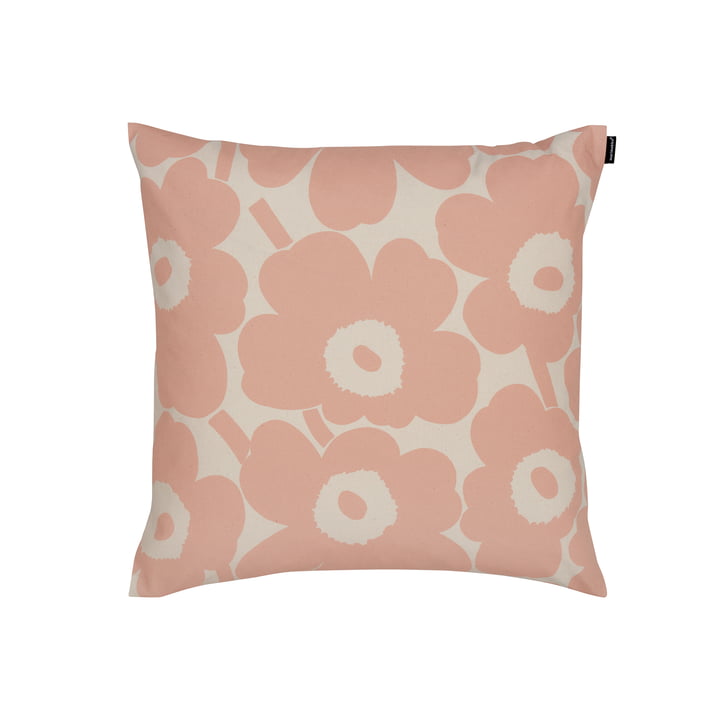 Marimekko - Pieni Unikko Cushion cover, 50 x 50 cm, cotton white / peach