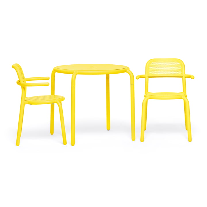 Fatboy - Toní bistro table + garden armchair, lemon (powder coated)