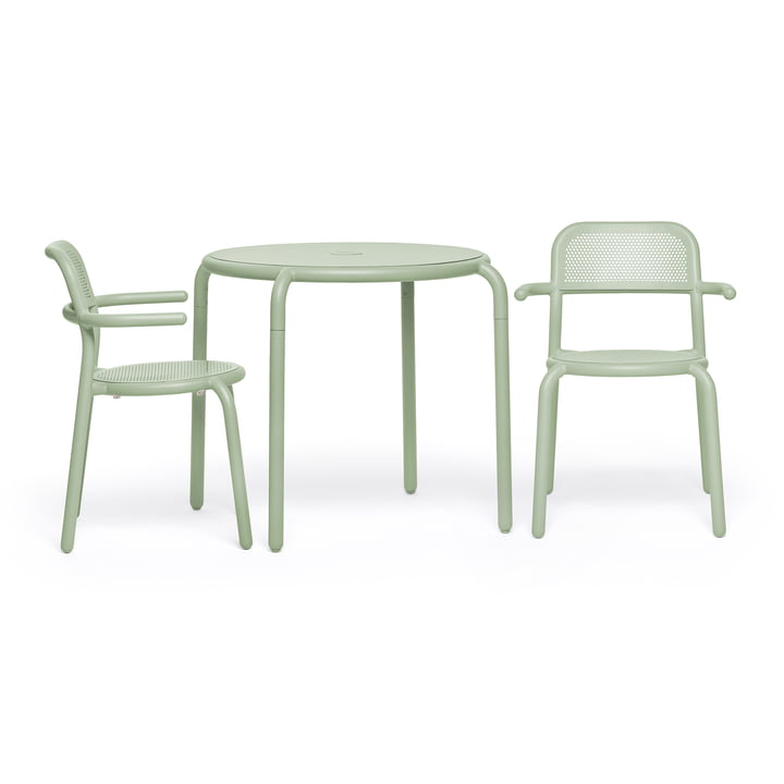 Fatboy - Toní Bistro table + garden armchair, fog green (powder coated)