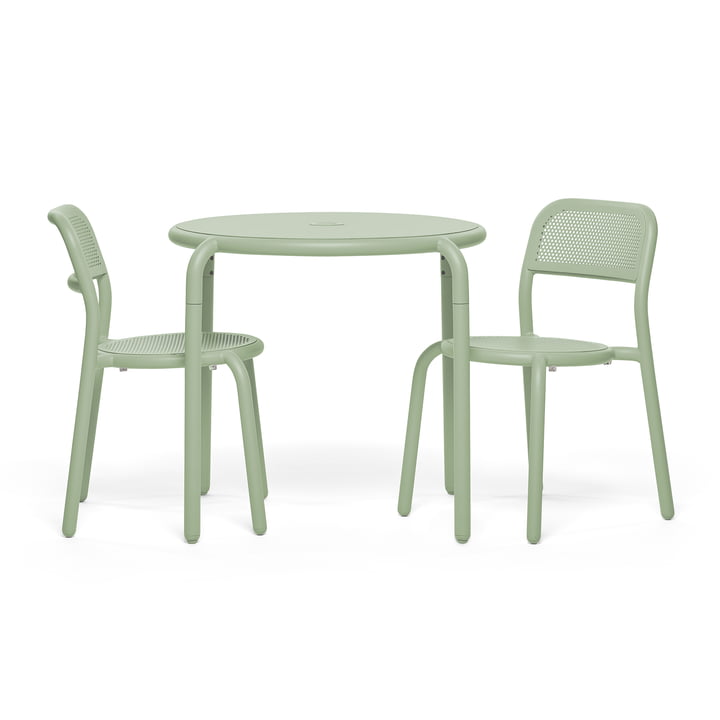 Fatboy - Toní Bistro table + garden chair, fog green (powder coated)