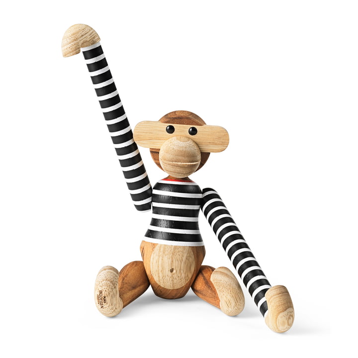 Wooden monkey small #101 Nørgaard by Kay Bojesen in black / white (special edition)
