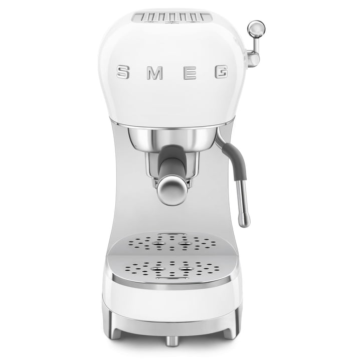 Espresso coffee maker with portafilter ECF02, white, Tritan™ Renew by Smeg