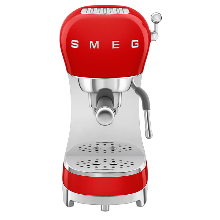 Espresso coffee maker with portafilter ECF02, red, Tritan™ Renew by Smeg