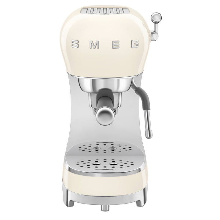 Espresso coffee maker with portafilter ECF02, cream, Tritan™ Renew by Smeg