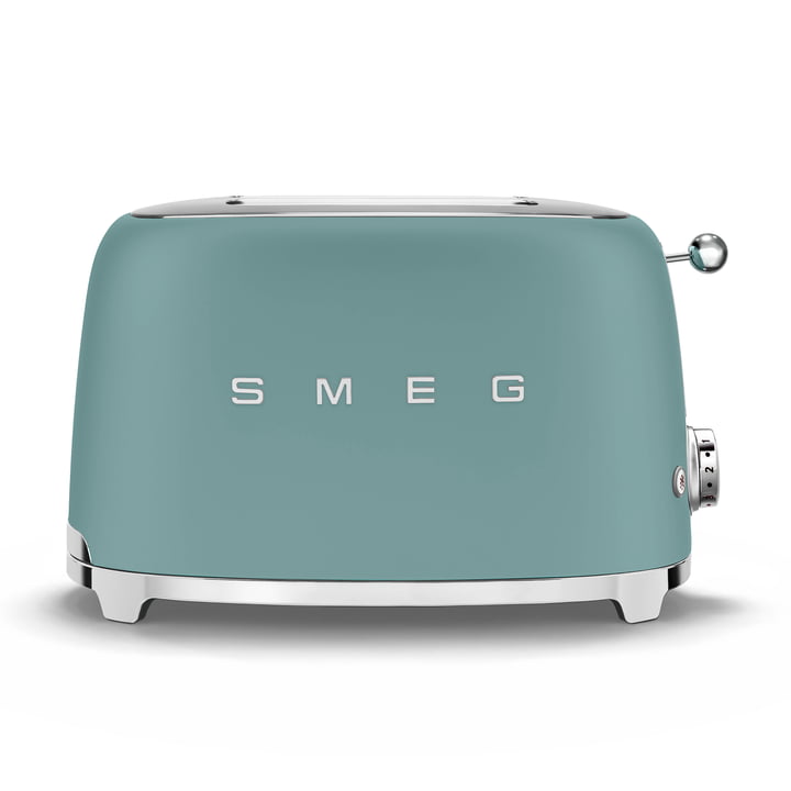 2-slice toaster TSF01, matt emerald green from Smeg