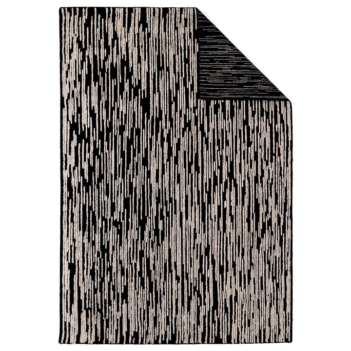 Doblecara 2 wool rug, reversible, 200 x 300 cm, beige / black from nanimarquina