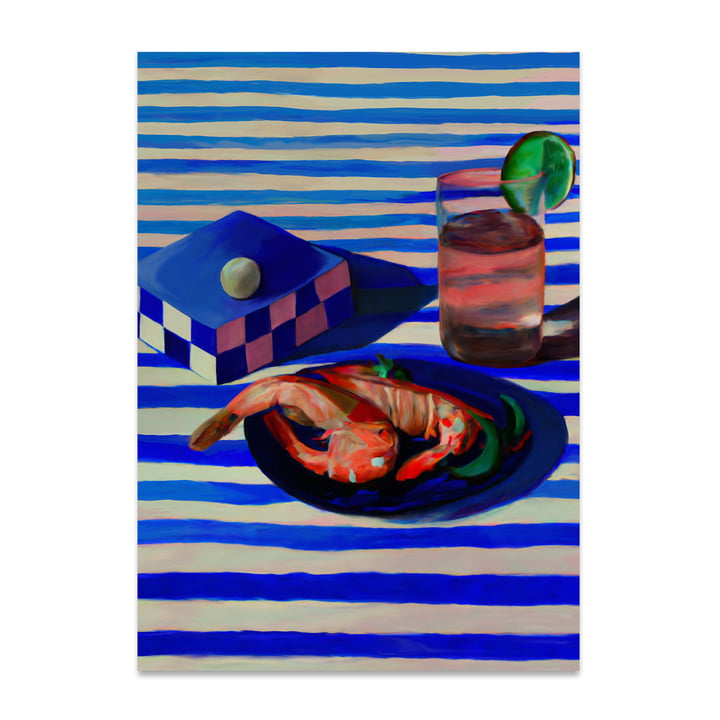 Shrimp Stripes Poster, 50 x 70 cm from Paper Collective