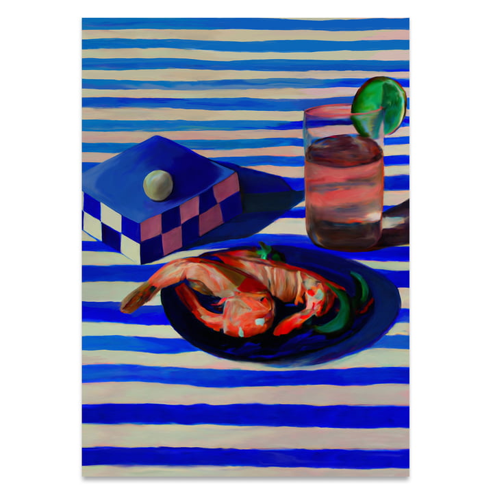 Shrimp Stripes Poster, 70 x 100 cm from Paper Collective