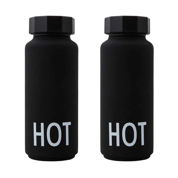 Design Letters - AJ Thermos bottle Hot & Cold 0,5 l, Hot / black + AJ thermos bottle Hot & Cold 0,5 l, Hot / black FREE