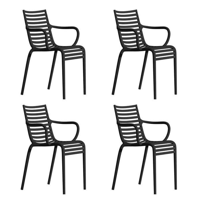 Driade - PIP-e Garden armchair, matt gray (set of 4)