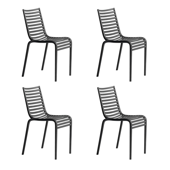 Driade - PIP-e Garden chair, dark gray (set of 4)