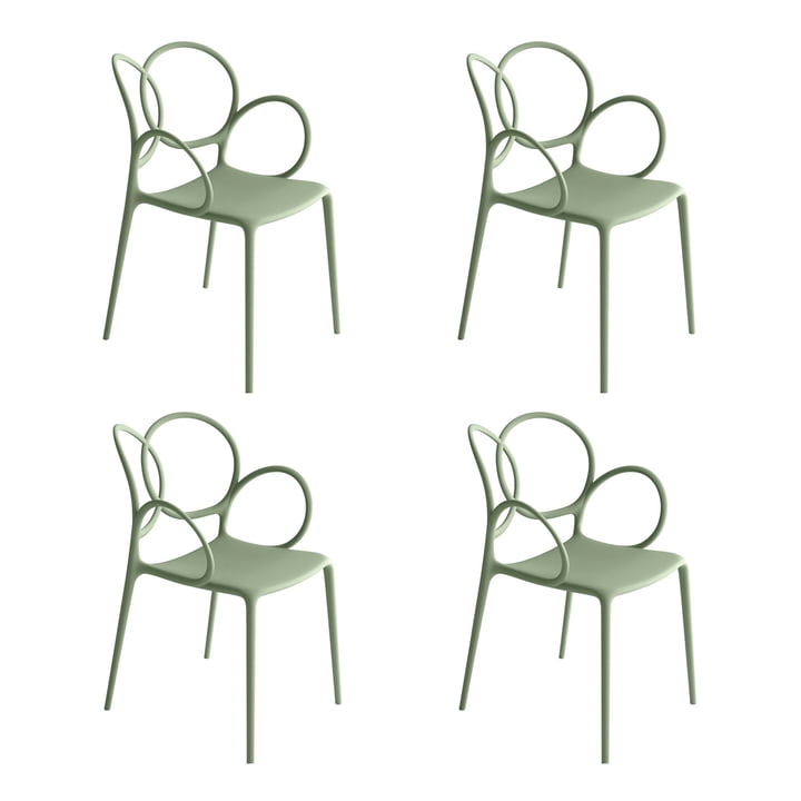 Driade - Sissi Armchair Outdoor, matte green (set of 4)