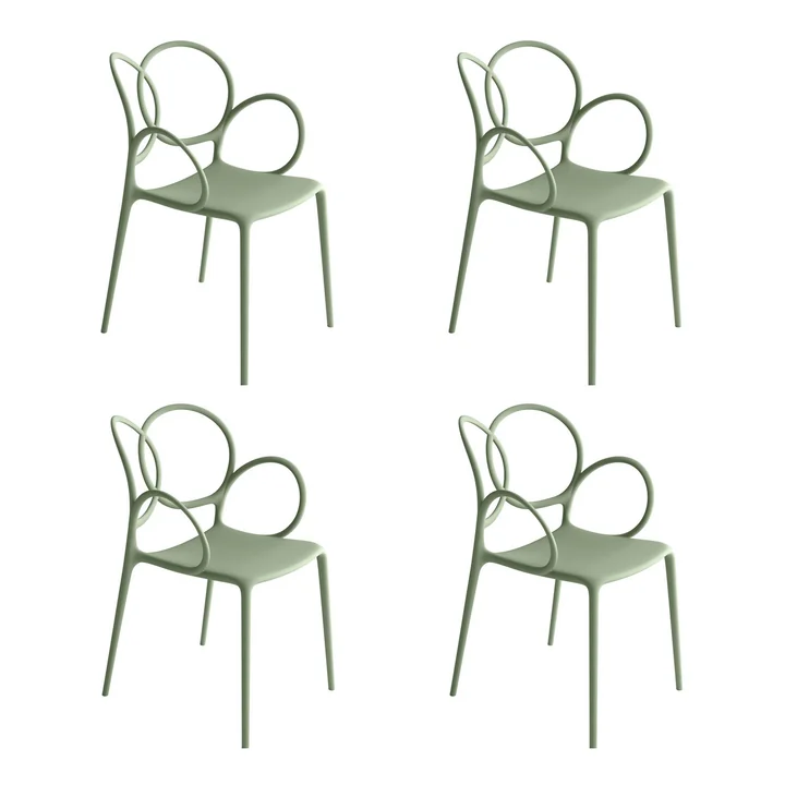 Driade - Sissi Armchair Outdoor, matte green (set of 4)