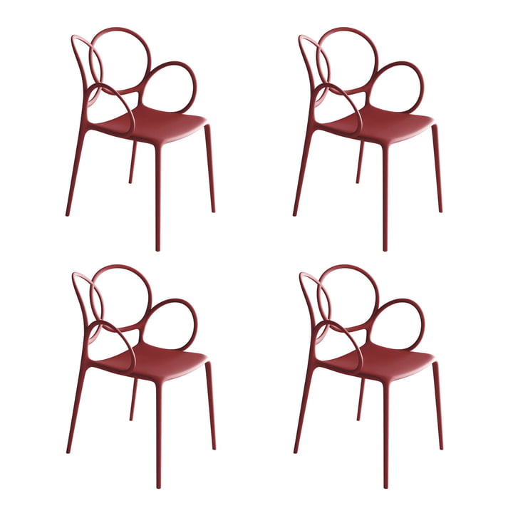 Driade - Sissi Armchair Outdoor, matte red (set of 4)