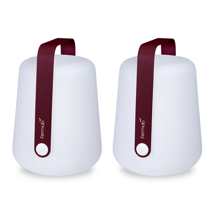 Fermob - Balad Battery LED lamp, H 38 cm, black cherry (set of 2).