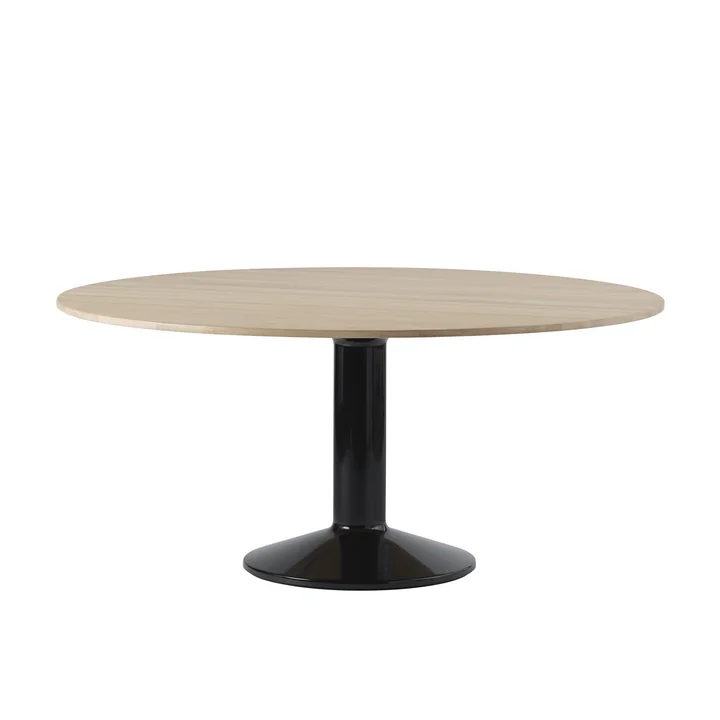 Muuto - Midst Dining table, Ø 160 cm, oiled oak / black