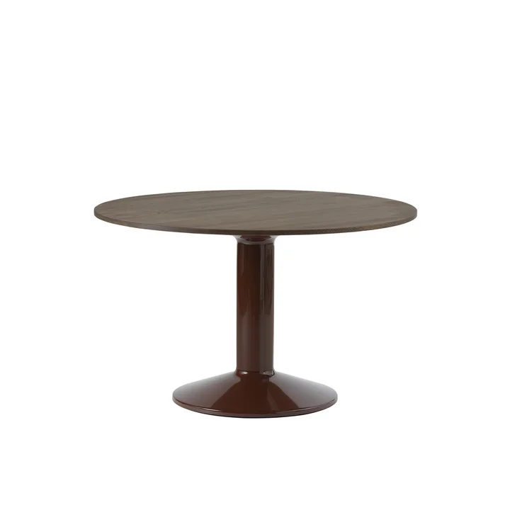 Muuto - Midst Dining table, Ø 120 cm, dark oiled oak / dark red