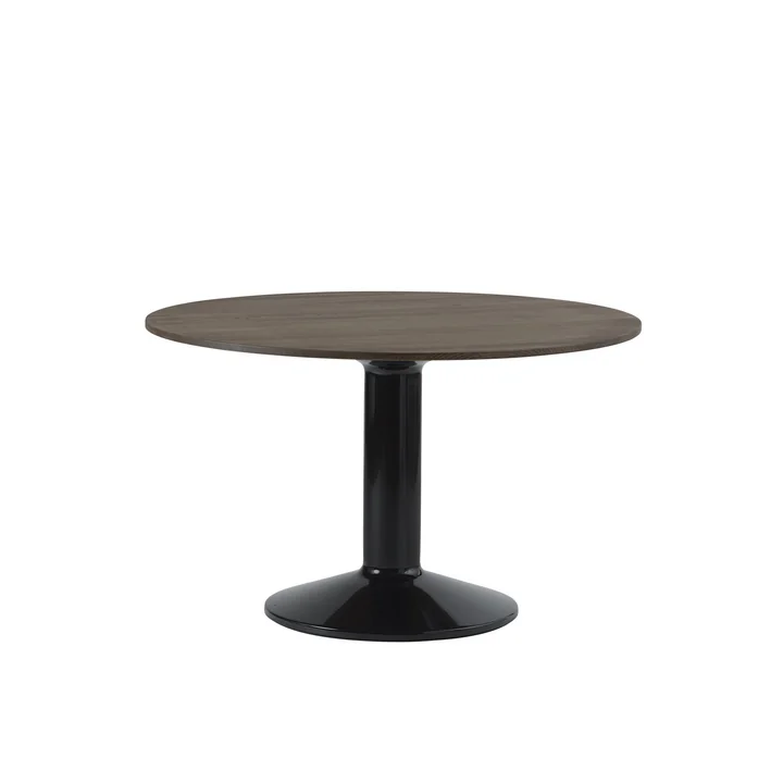 Muuto - Midst Dining table, Ø 120 cm, dark oiled oak / black