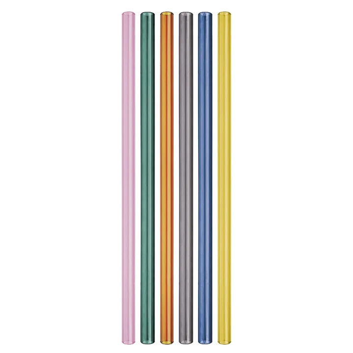Glass drinking straws from Remember in the version multicolored (set of 6)
